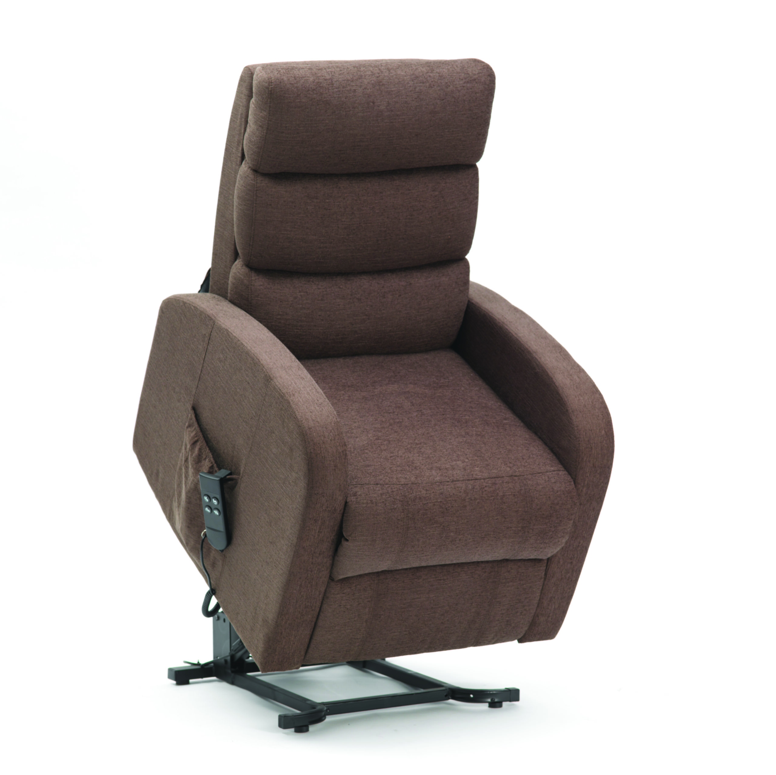 Featured image for “Three Tier Back Fabric Single Motor Riser Recliner in Brown”