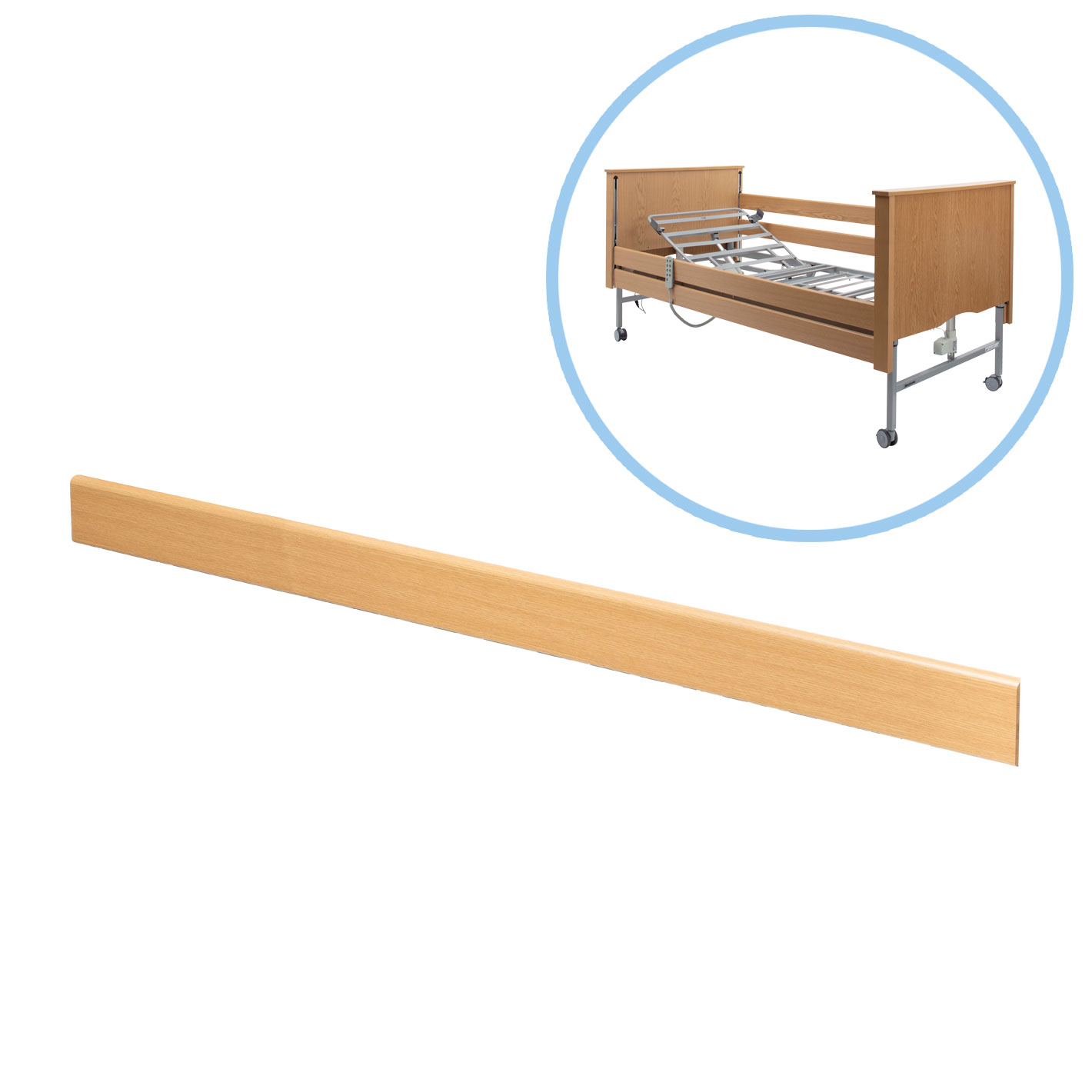 Featured image for “Wooden 2 Bar Side Rail in Light Oak”