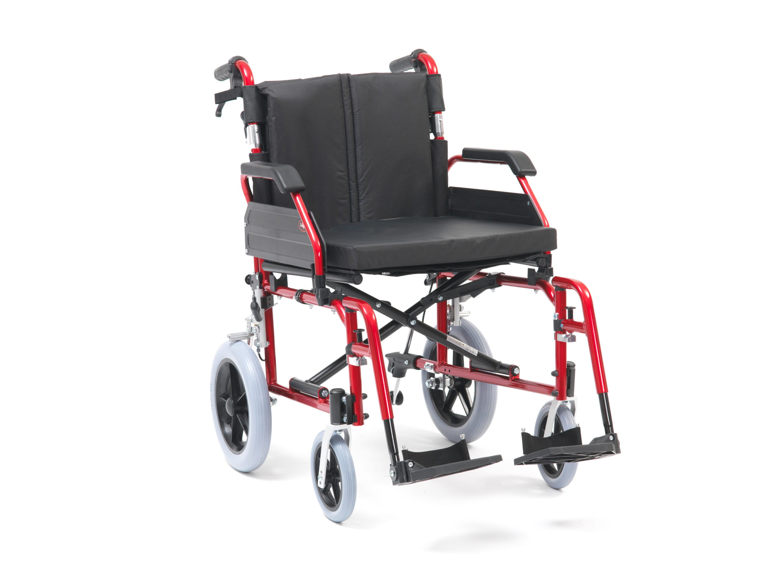 20" XS Aluminium Transit Wheelchair (Red) - Image 2